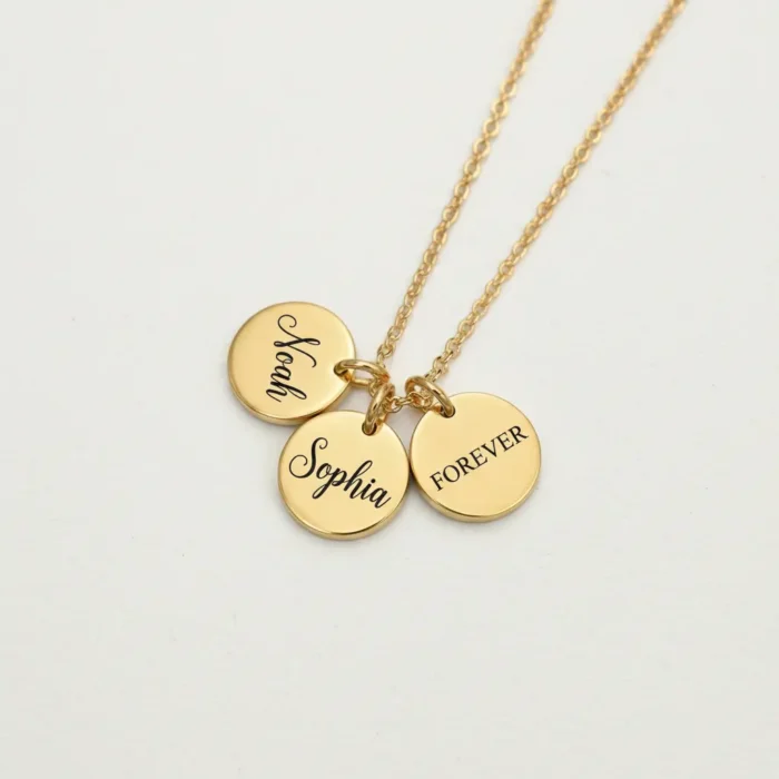 3 Minature Circle Necklace - Gold - Image 3