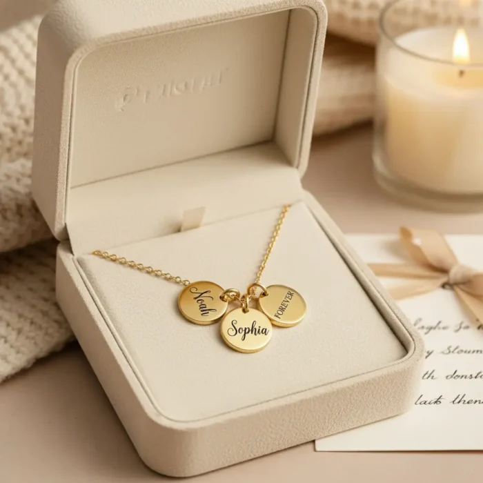 3 Minature Circle Necklace - Gold - Image 7