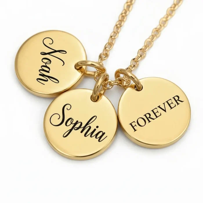 3 Minature Circle Necklace - Gold - Image 8