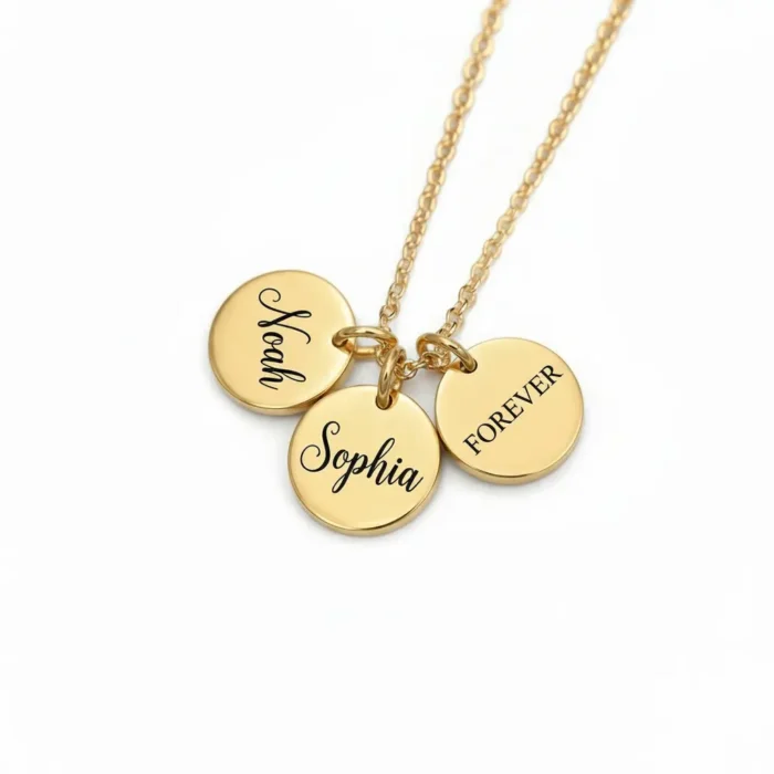 3 Minature Circle Necklace - Gold - Image 9