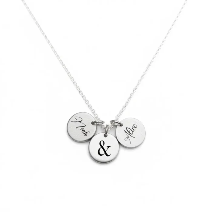 3 Minature Circle Necklace - Silver - Image 5