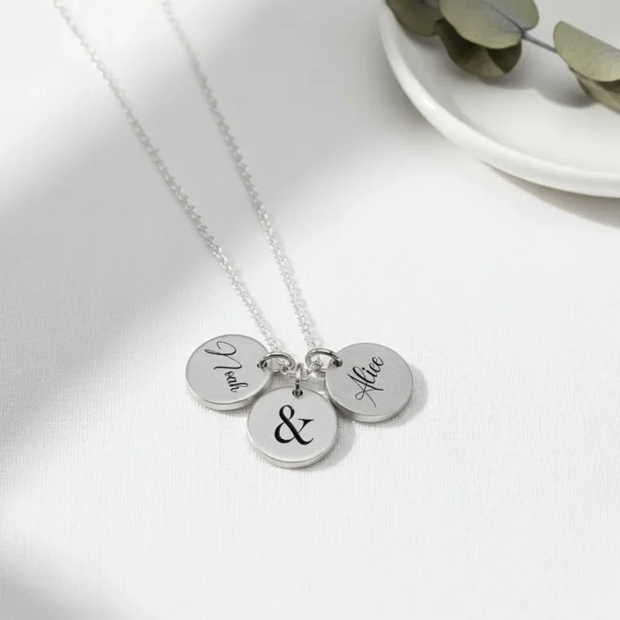 3 Minature Circle Necklace - Silver - Image 7