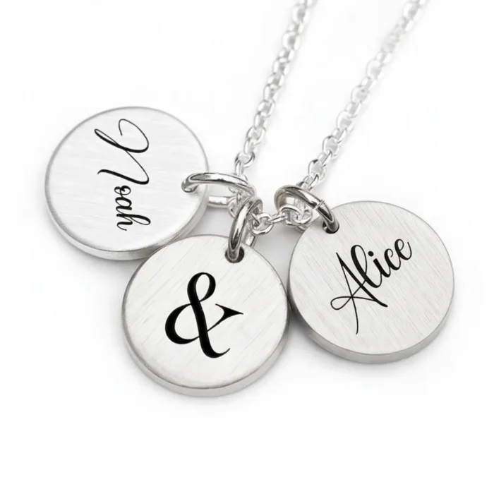 3 Minature Circle Necklace - Silver - Image 4