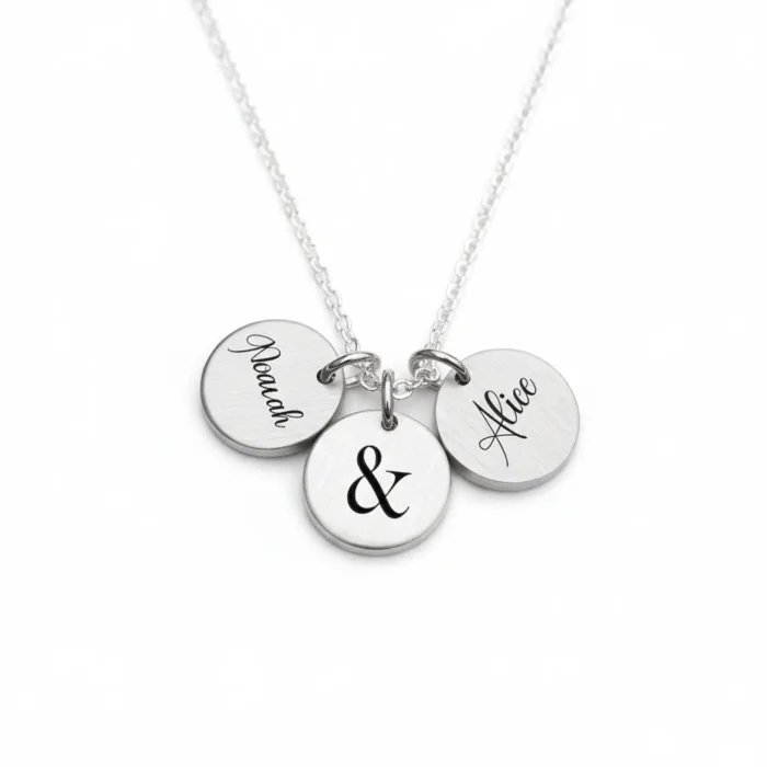 3 Minature Circle Necklace - Silver - Image 6