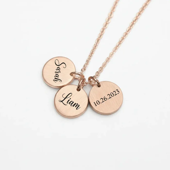 3 Minature Circle Necklace - Rose Gold - Image 6