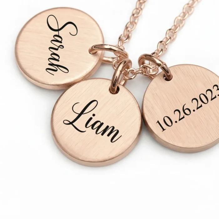 3 Minature Circle Necklace - Rose Gold - Image 4