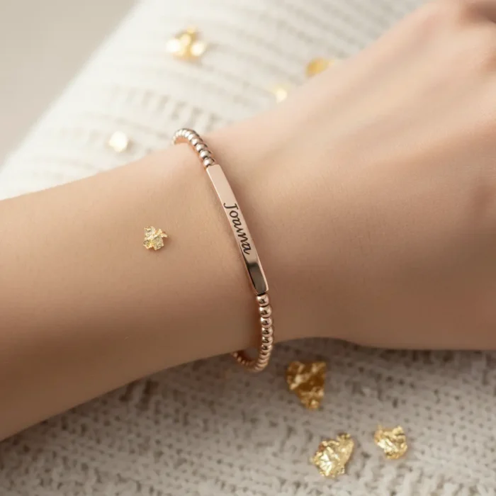 Beaded Bracelet - Rose Gold - Image 2