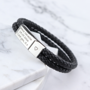 Rome Leather & Stainless Steel Mens Bracelet - Mygiavelle
