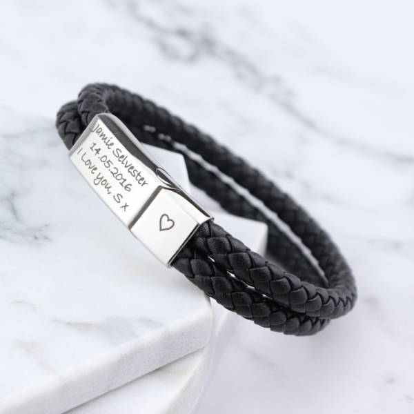 Rome Leather & Stainless Steel Mens Bracelet - Mygiavelle