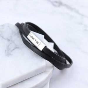 Cairo Leather & Stainless Steel Mens Bracelet - Mygiavelle