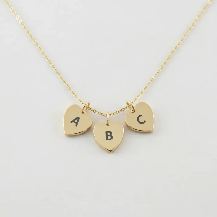 3 Heart Necklace - Gold - Image 6