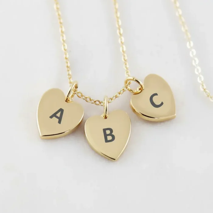 3 Heart Necklace - Gold - Image 5