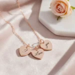 3 Heart Necklace - Rose Gold