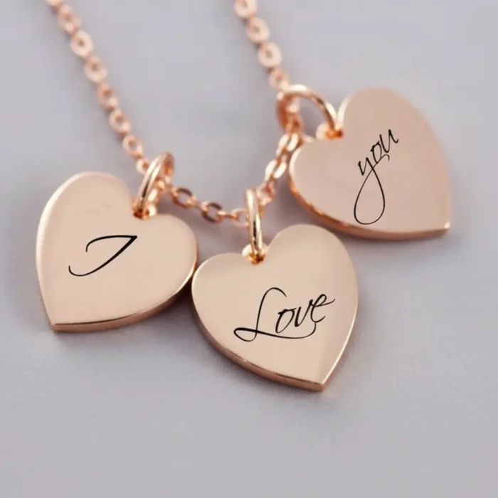 3 Heart Necklace - Rose Gold - Image 7