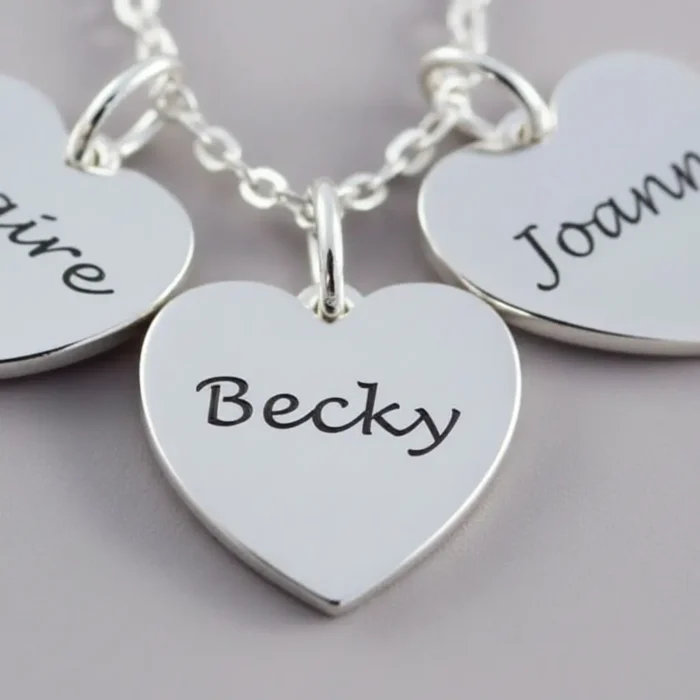 3 Heart Necklace - Silver - Image 8