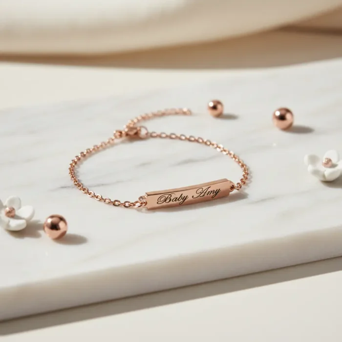 Baby Bar Bracelet 18k - Rose Gold - Image 7