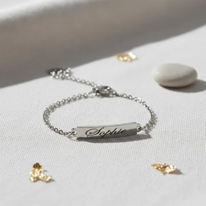 Baby Bar Bracelet 18k - Silver - Image 7