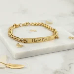 Steel Identity Mens Bracelet - Gold