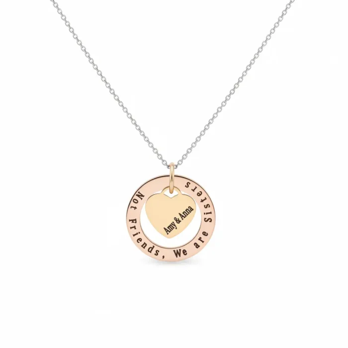 Circle Star Necklace - Rose Gold + Gold - Image 7