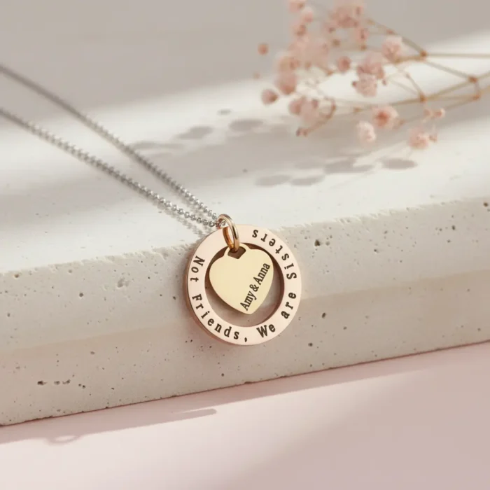 Circle Star Necklace - Rose Gold + Gold - Image 6