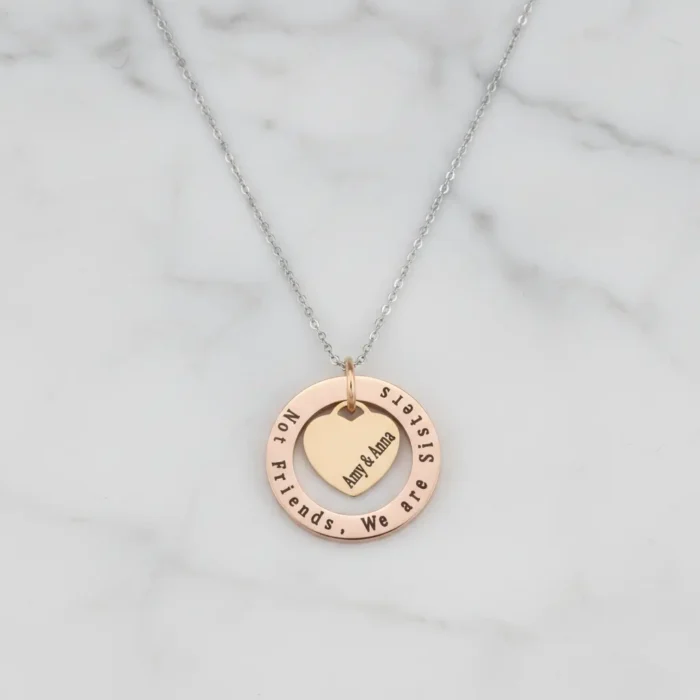 Circle Star Necklace - Rose Gold + Gold - Image 4