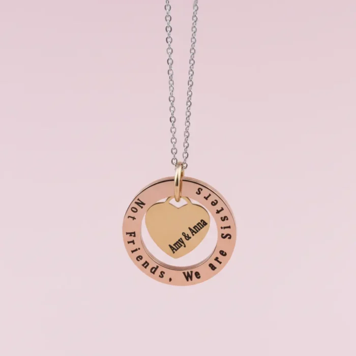 Circle Star Necklace - Rose Gold + Gold - Image 8