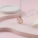 Circle Star Necklace - Silver + Gold