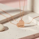 Heart diagonal Necklace - Rose Gold