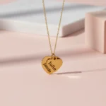 2 Heart Big Small Necklace - Gold