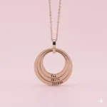 Triple Family Circular Necklace - Rose Gold