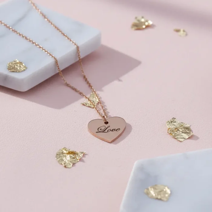 Heart Necklace - Rose Gold - Image 7