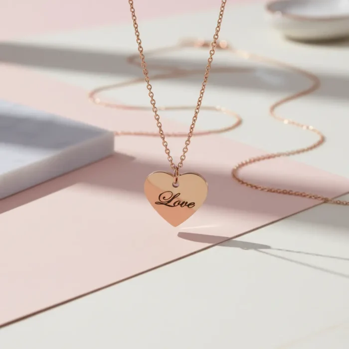 Heart Necklace - Rose Gold - Image 5