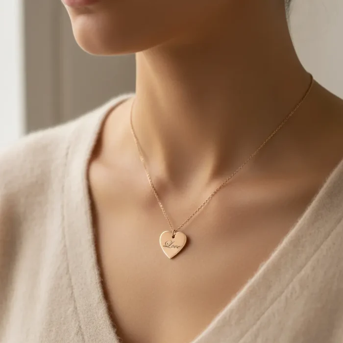 Heart Necklace - Rose Gold - Image 2
