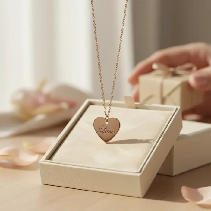 Heart Necklace - Rose Gold - Image 3