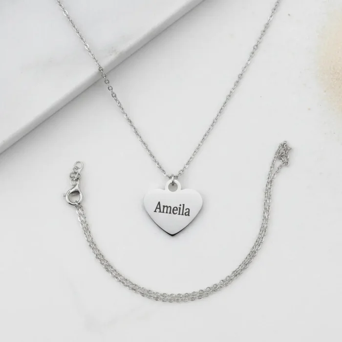 Heart Necklace - Silver - Image 4