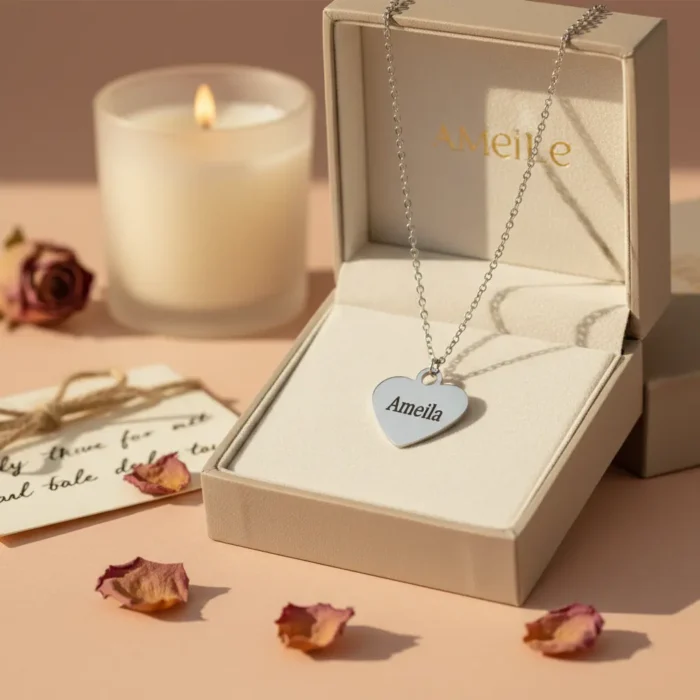 Heart Necklace - Silver - Image 3