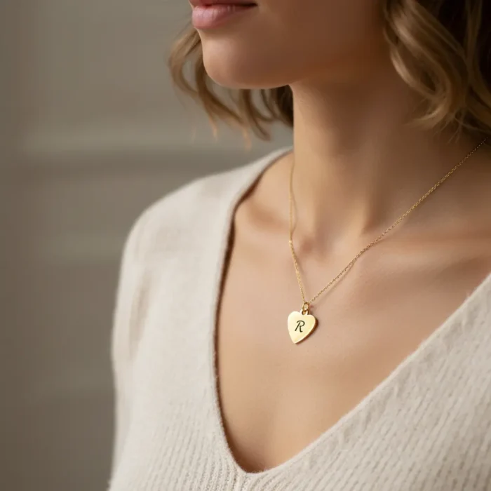 Heart Necklace - Gold - Image 2