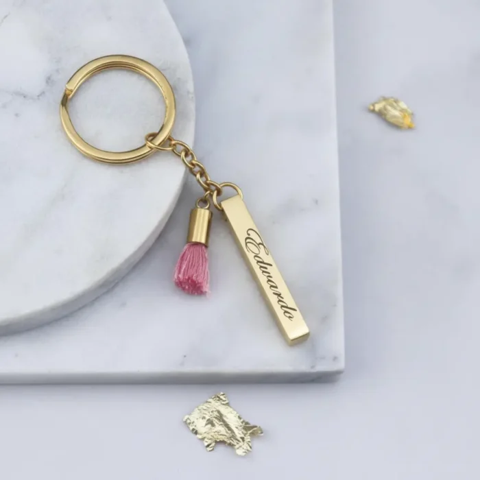 Bar Keyring - Gold - Image 4