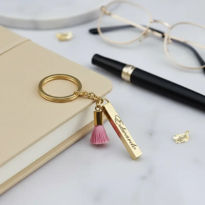 Bar Keyring - Gold - Image 3