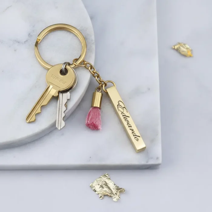 Bar Keyring - Gold - Image 5