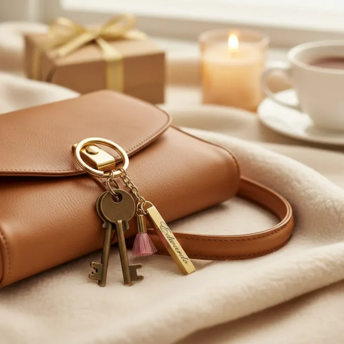 Bar Keyring - Gold - Image 2