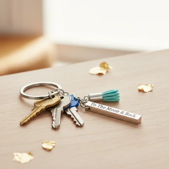 Bar Keyring - Silver - Image 2