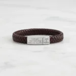 Vienna Leather & Stainless Steel Mens Bracelet - Brown