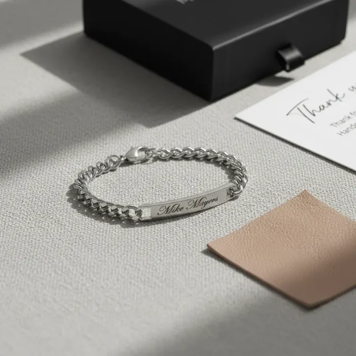 Steel Identity Mens Bracelet - Silver - Image 5