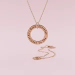 Engraved Circlular Necklace - Rose Gold