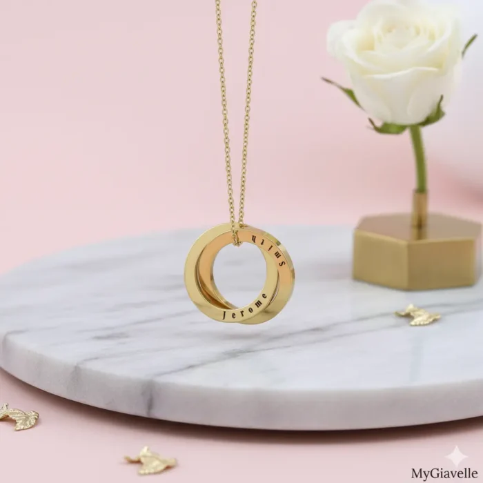 Russian Necklace – 2 Rings - Gold - Image 5