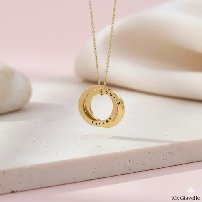 Russian Necklace – 2 Rings - Gold - Image 6