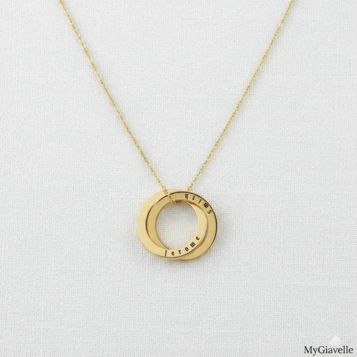 Russian Necklace – 2 Rings - Gold - Image 4