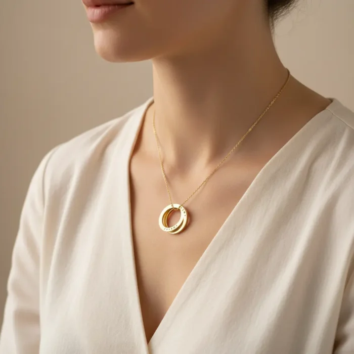 Russian Necklace – 2 Rings - Gold - Image 2