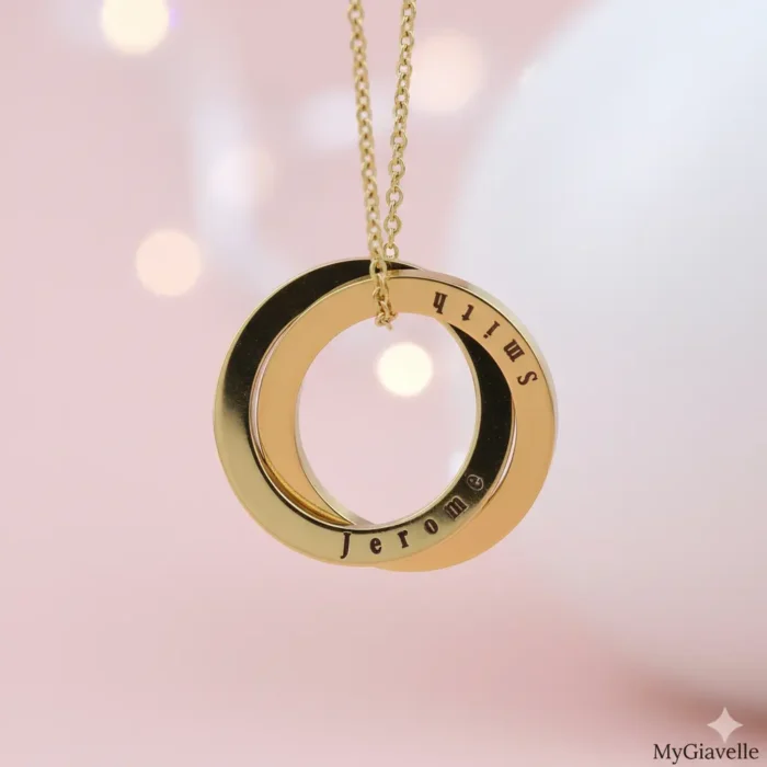 Russian Necklace – 2 Rings - Gold - Image 7